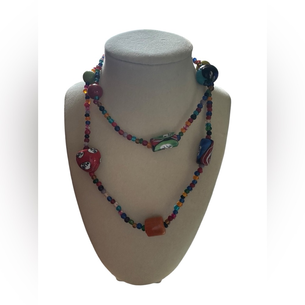 Clay Rainbow Beaded Necklace